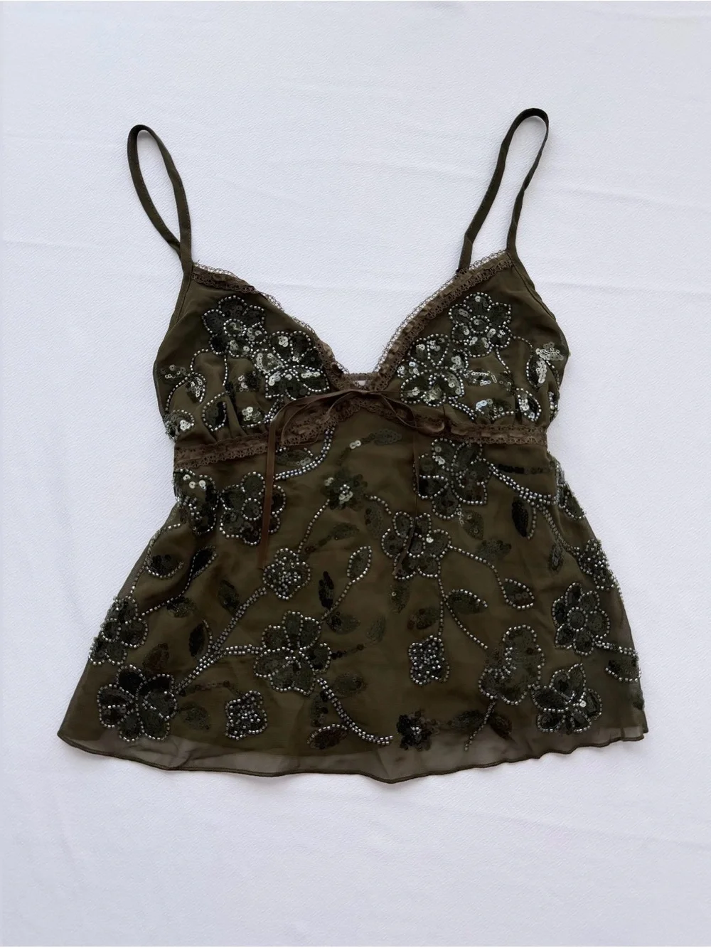 Madden Girl Olive Beaded Sequin Babydoll Cami - Picture 1 of 5